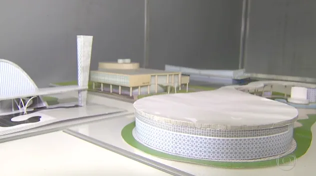 Maquete tátil do conjunto moderno da Pampulha